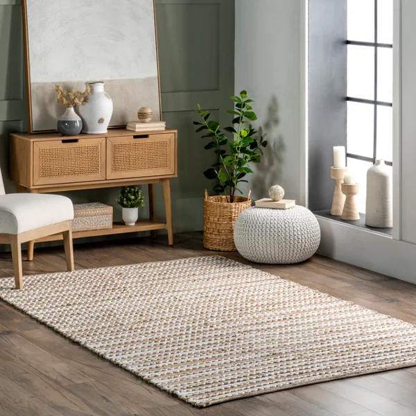 Angelique Casual Striped Jute Blend Area Rug