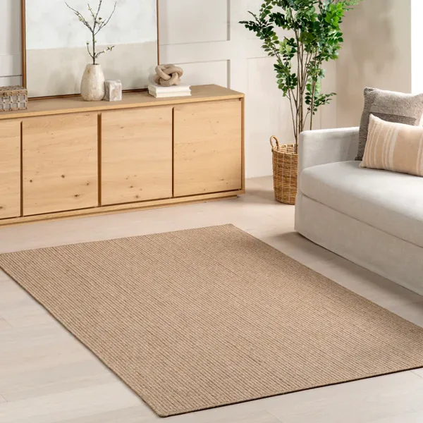 Angelique Casual Striped Jute Blend Area Rug