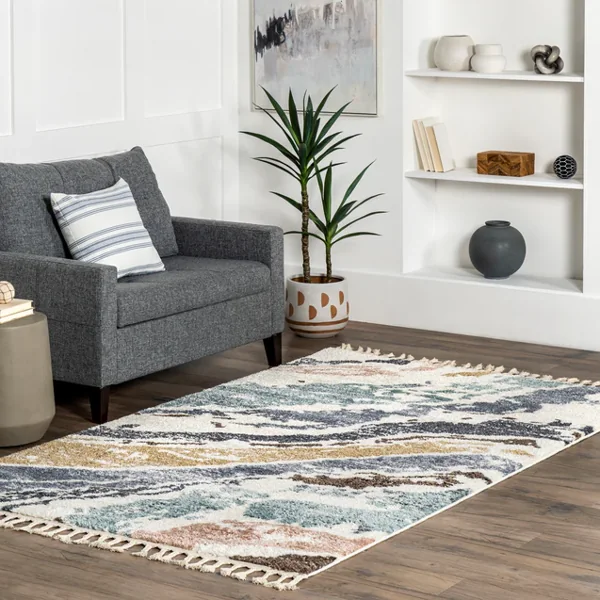 Angelique Casual Striped Jute Blend Area Rug