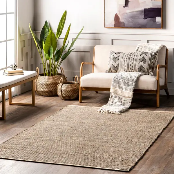 Angelique Casual Striped Jute Blend Area Rug