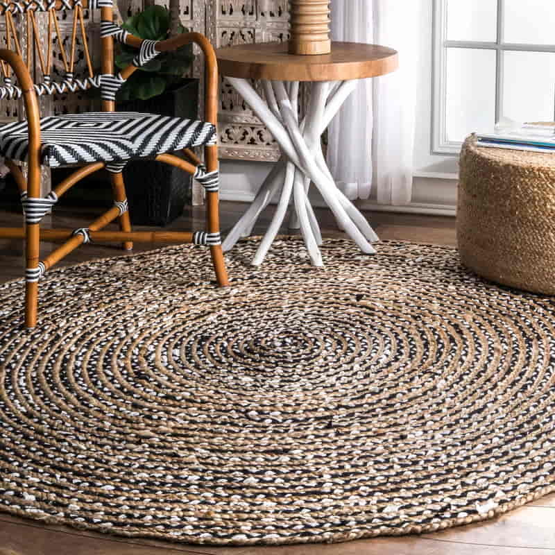 Angelique Casual Striped Jute Blend Area Rug