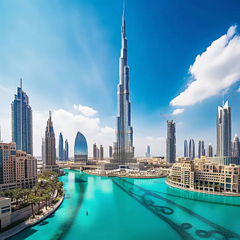 Burj Khalifa and Dubai city highlighting carpet supplier presence
