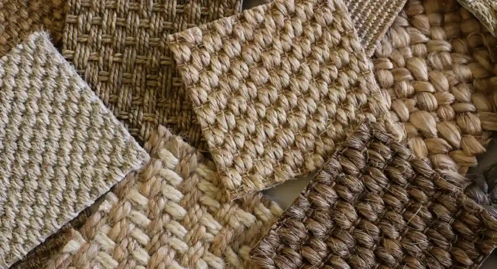 Natural sisal carpet flooring texture close up